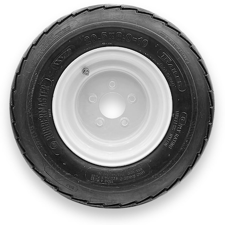 Rubbermaster - Steel Master Rubbermaster 20.5x8.0-10 205/65D10 10 Ply Highway Rib Tire and 5 on 4.5 Stamped Wheel Assembly 599105